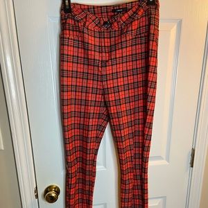High waisted pants red combo